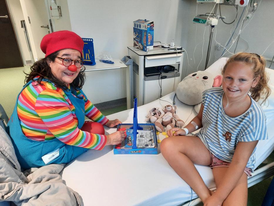 Mediclown Lucie op bezoek