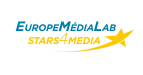 Europe MédiaLab logo blue and yellow